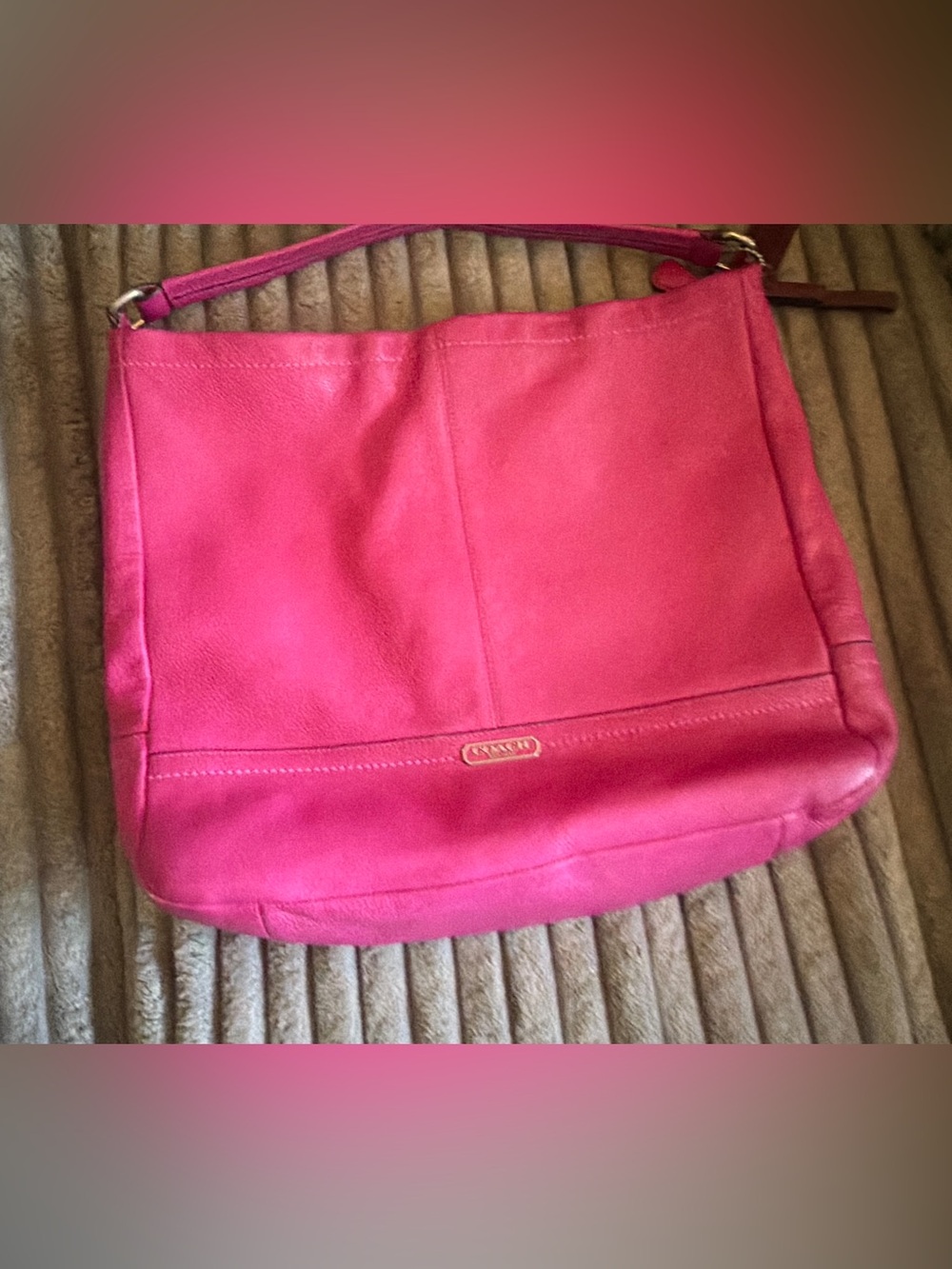 Coach Hot Pink Leather Shoulder Bag